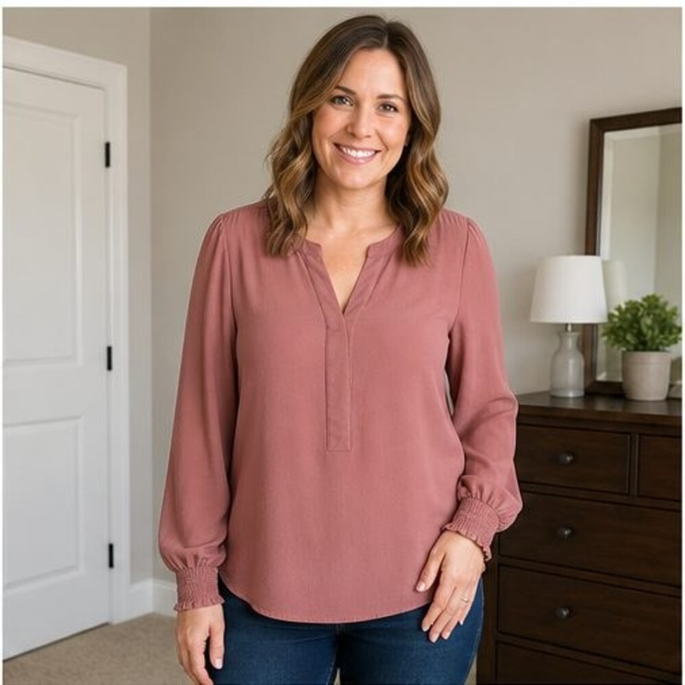 Mauve Ruffle Blouse - Picture 2 of 6